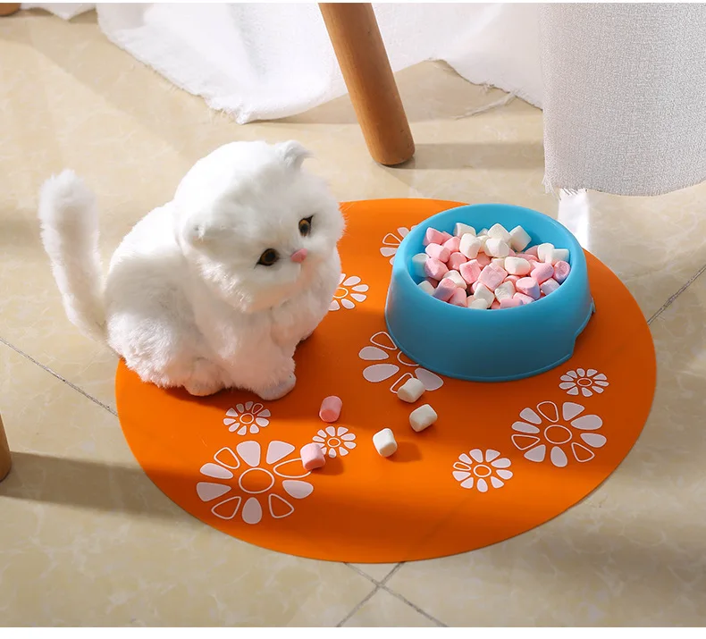 Custom NEW Non Slip flexible pet cat dog silicone food feeding mat