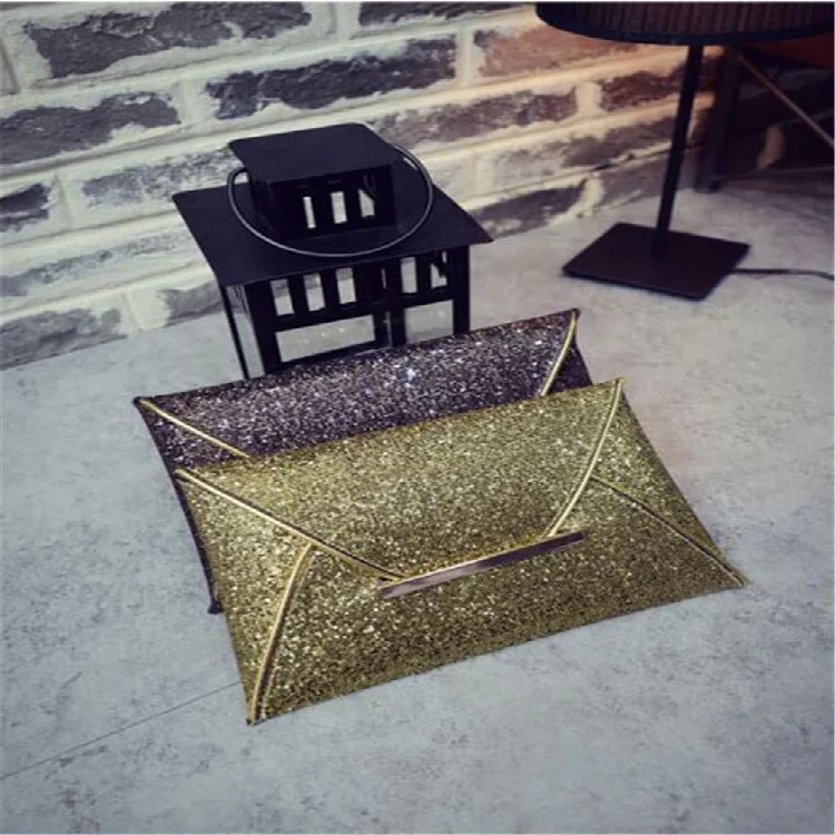 

Fashion Evening Bags Women Clutch Envelope Bag Ladies Leather Glitter Purse Delicate Party Handbags Trendy Portable Carrying bag, Black,champagne,gold