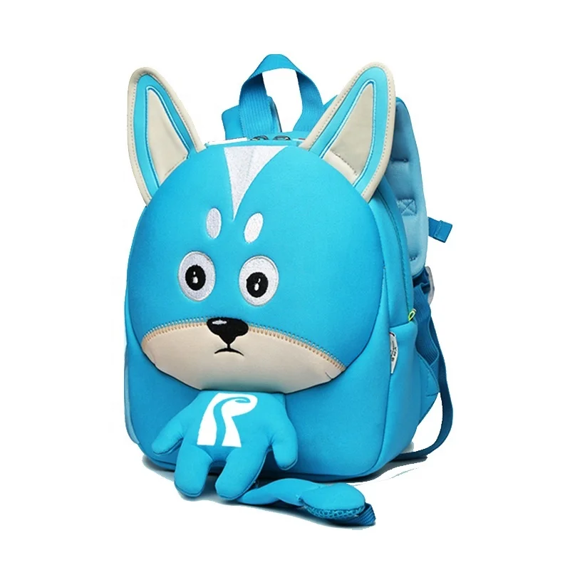 

dropshipping hot saling neoprene Preschool Cute Animal Kid Bag with Anti Lost Strap