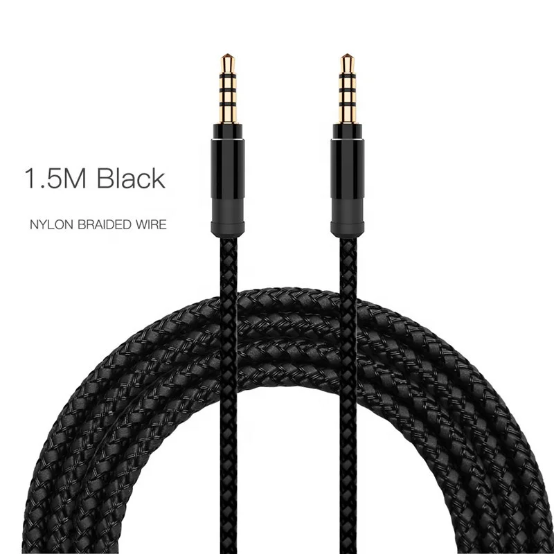 

Jack 3.5mm Audio Cable Nylon Braid 3.5mm Car AUX Cable 1.5M Headphone Extension Code for Phone MP3 Car Headset Speaker, 9 color as picture showed