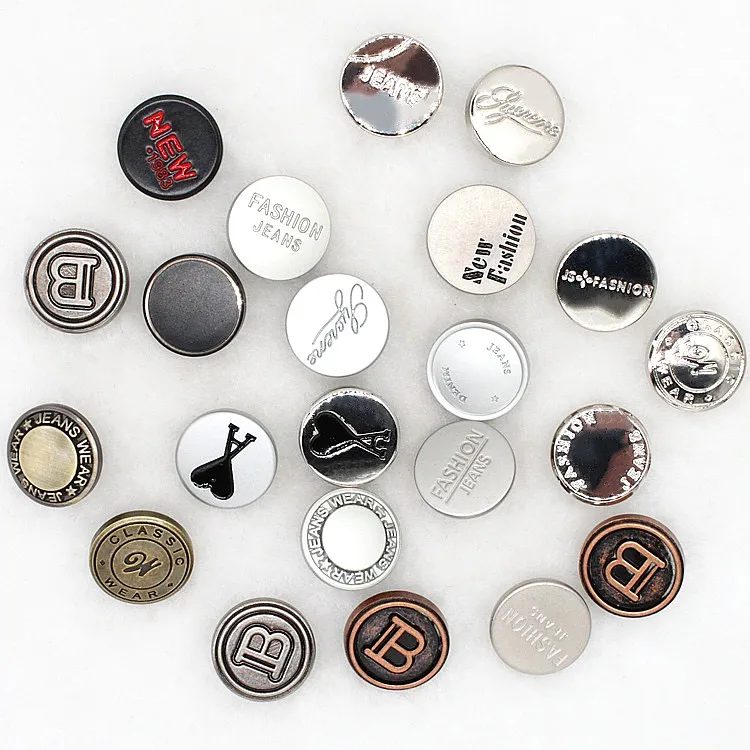 

Customize various sizes of jacket jeans button pins metal logo gilded irregular shape jeans buttons