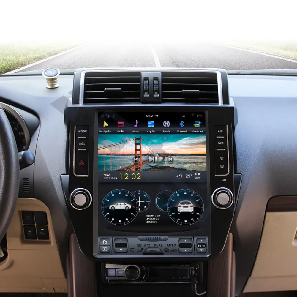 

Aotsr Android Tesla Car Multimedia Radio Player Auto GPS Navigation For Toyota Land Cruiser Prado 150 2014-2017