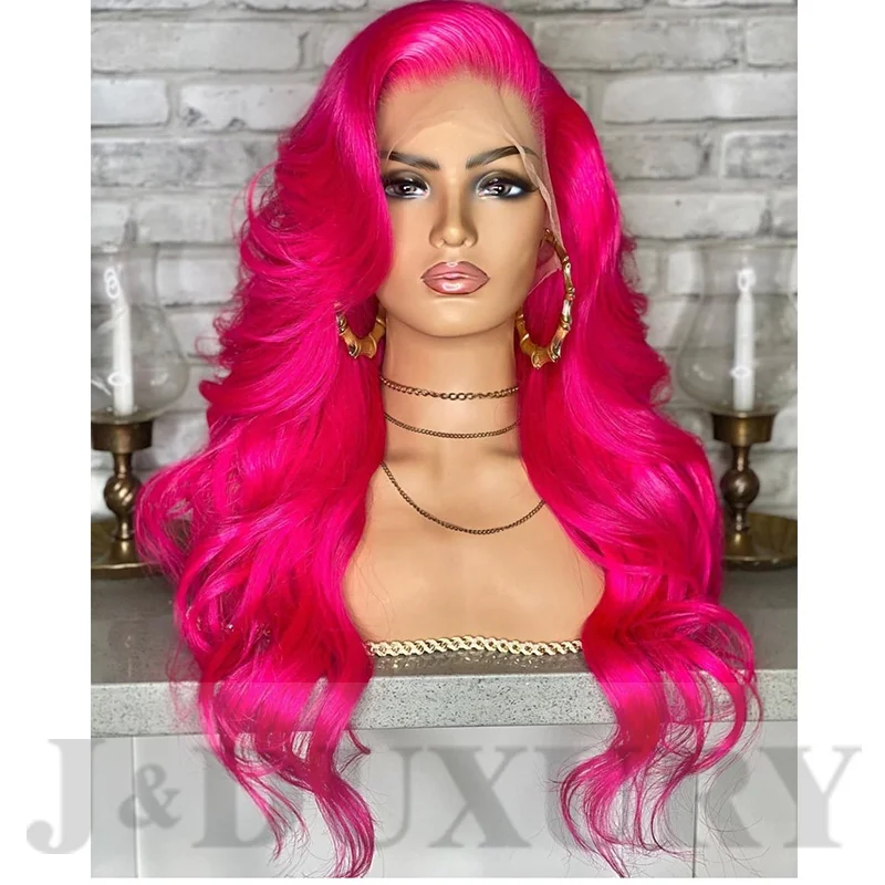 

100 human hair wig pink color super body wave human hair wig transparent lace front wigs for black women, Pic showed