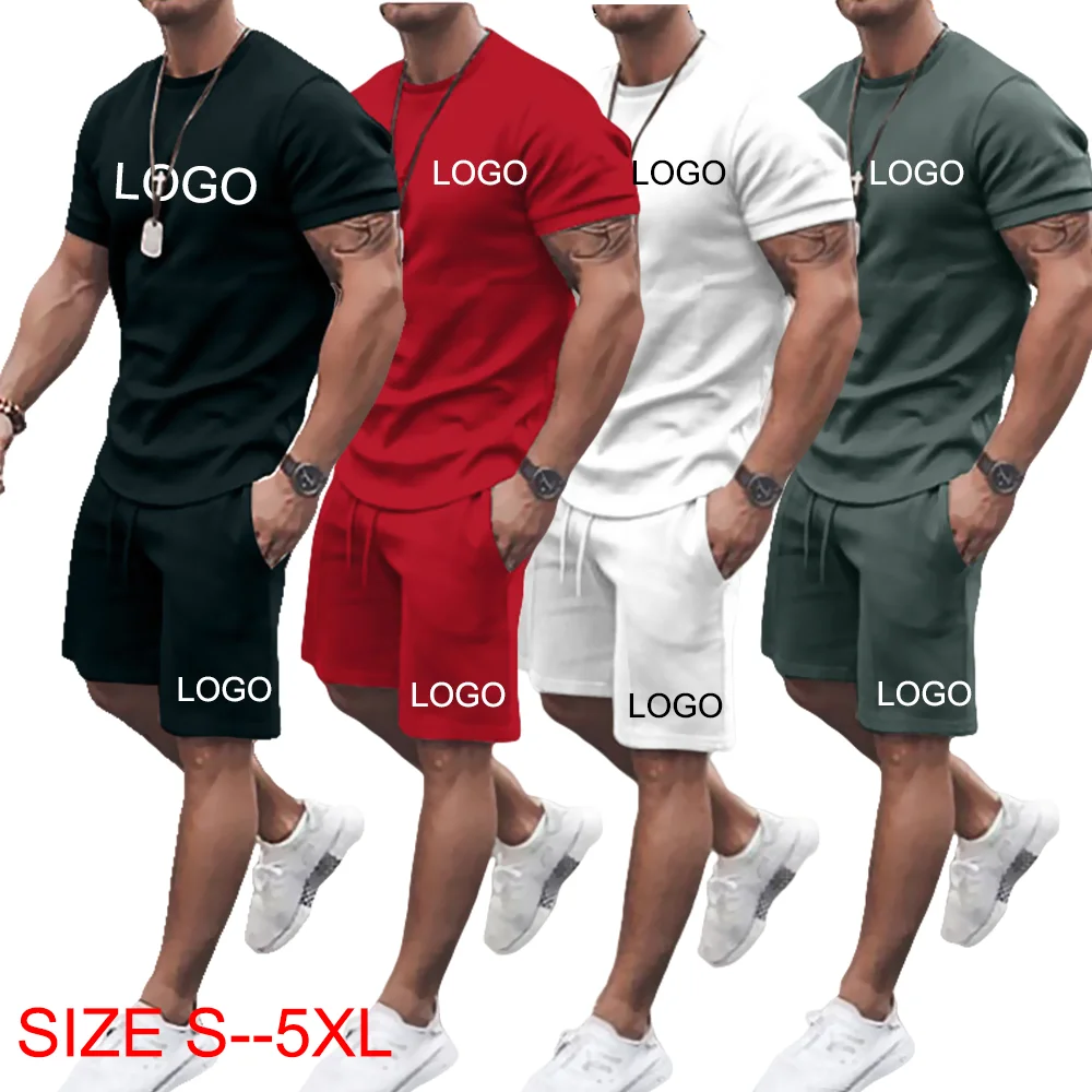 

S To 5XL Oversized Hot Sale Men Street Wear Sets Men Clothing With No Design Men Shorts Set, As picture