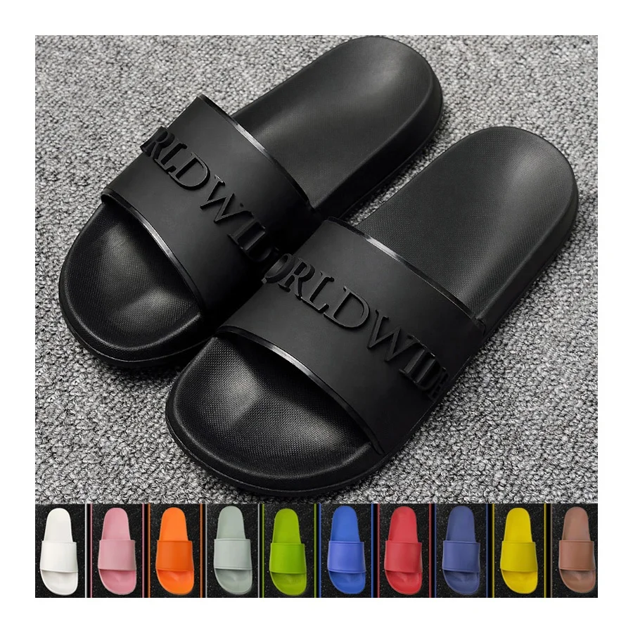 

Pvc Flat Shoes Slippers Custom Mens House Fashion Bowtie Pelo Rubber Straps For Customized Slide-On Sandals Red And Black, Customized color