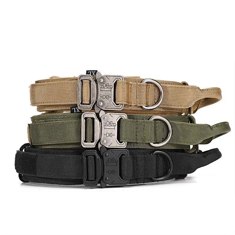 

New Durable Tactical Dog Collar Nylon Thickened Large And Medium-Sized Dog Leash Collar