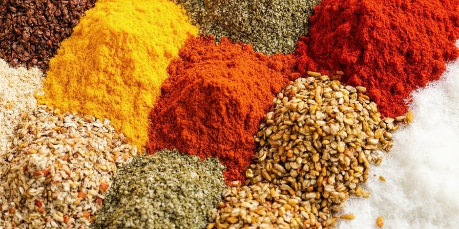 Chili powder in a spice rack