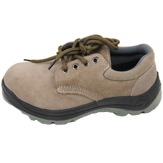 

Low ankle khaki suede leather steel toe anti-slip light weight high quality safety shoes