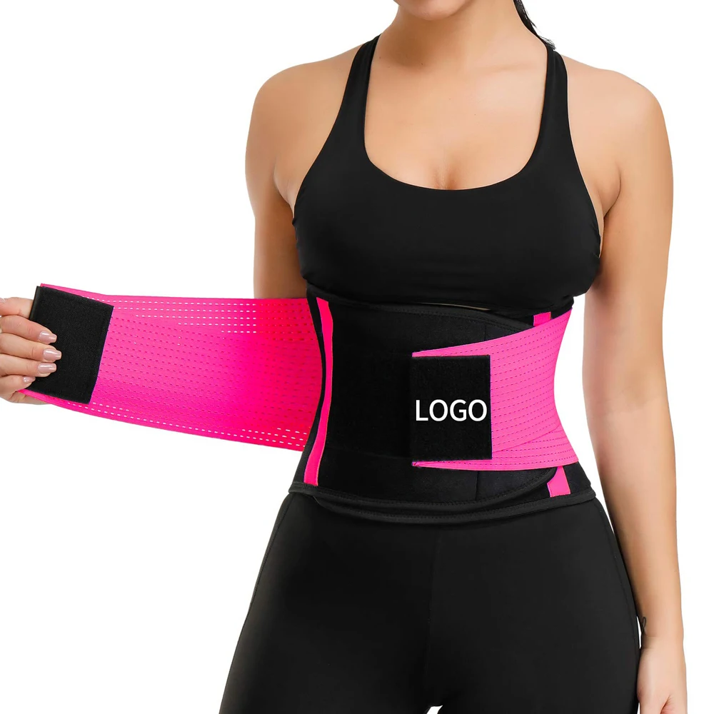 

Custom Logo Fitness Sports Neoprene Waist Trimmer Sweat Belt Slimming Tummy Band Waist Trainer Belt for Women, Black, red, blue, yellow, orange