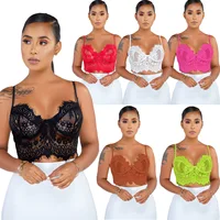 

E91276 2019 casual women autumn lace clothing solid color sleeveless bodycon adjustable halter top fashion hot selling bodysuit