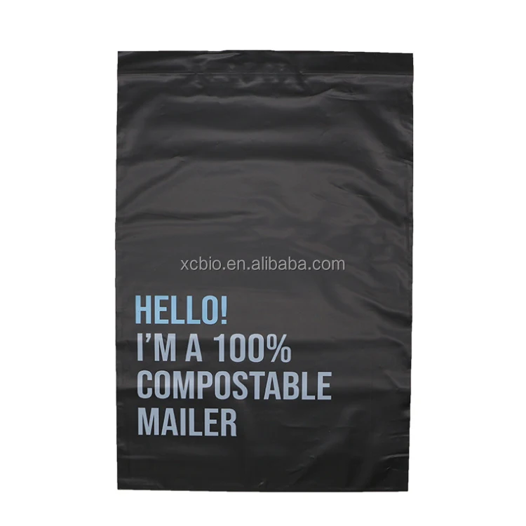 cornstarch biodegradable custom printed poly courier delivery mail shipping bag non-plastic