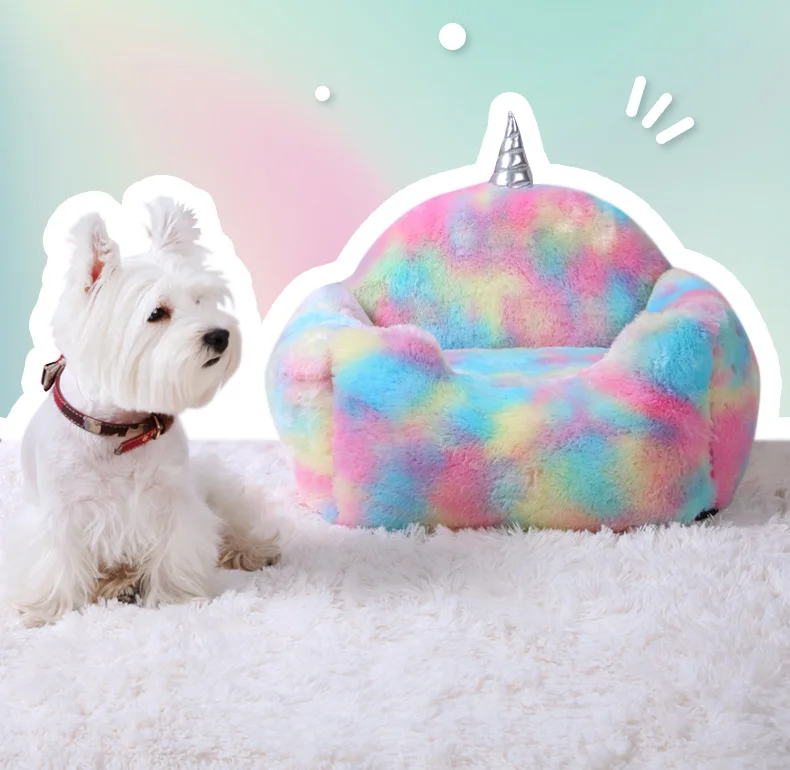 

Colourful novelty washable velvet pet bed sofa cute modern cat bed, Beige, navy blue, brown