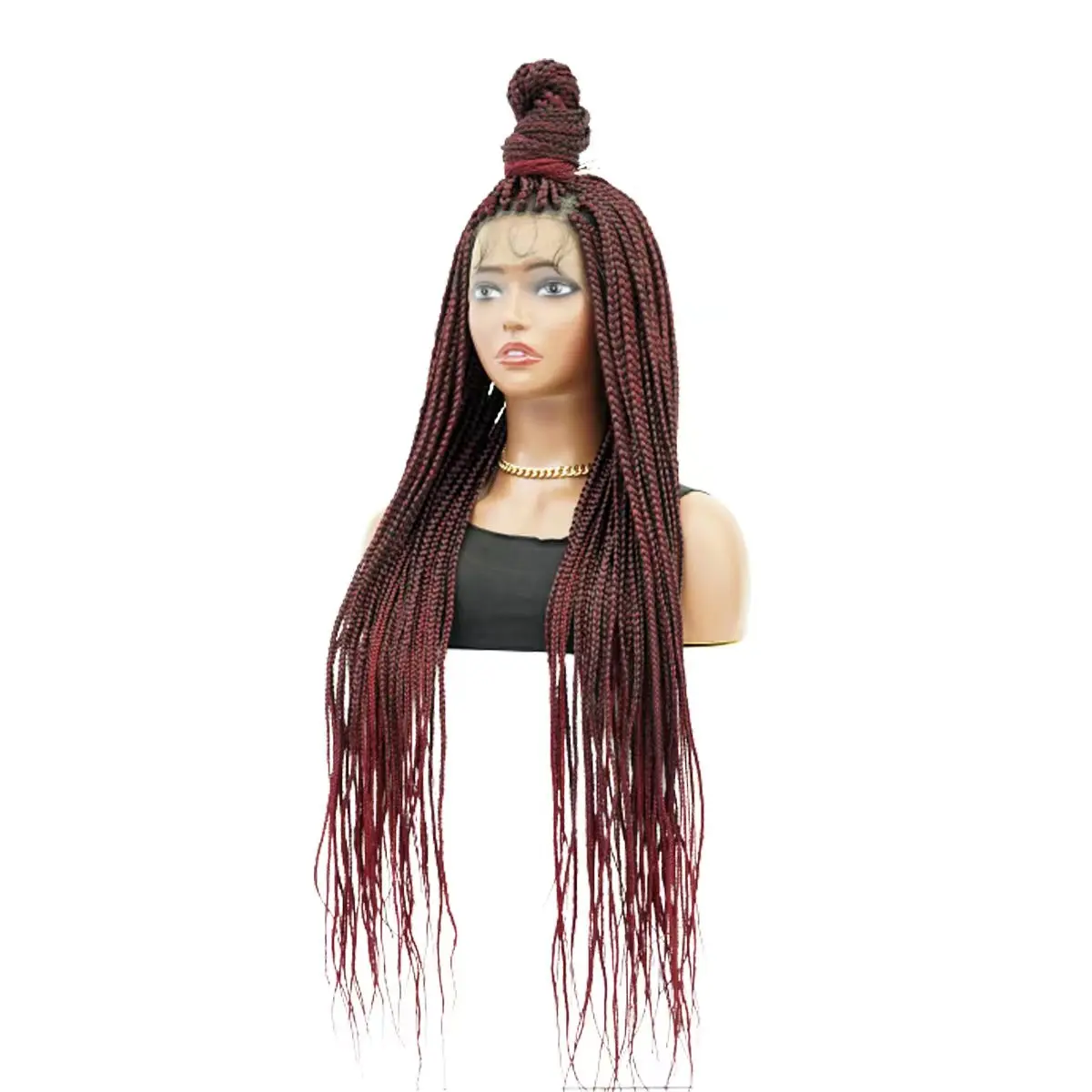 

Full Lace Braided Wig Handmade Box knotless Braided Lace Wigs Afro Full Lace Front Braided Wigs With Baby Hair
