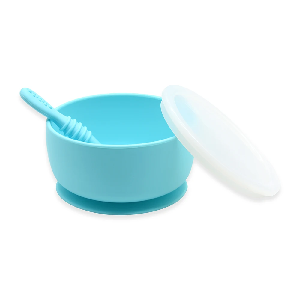 

Wholesale High Quality Silicone Baby Suction Bowls Eco Friendly Baby Feeding Silicone Bowl, Blue, green.pink