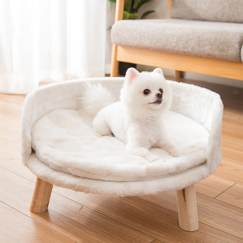 

Pet supplies autumn winter warm plush wooden pet sofa cat hammock kennel dog bed
