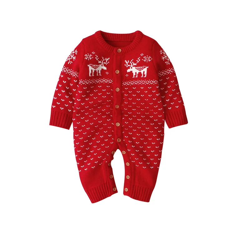 

Baby Boy Baby Girl Clothes Romper Bebes Red Christmas Reindeer Rompers, Picture shows