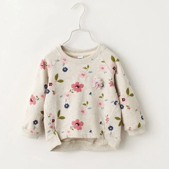 

Girls sweatshirt spring 2021 Long Sleeve floral top tees kids clothing B032