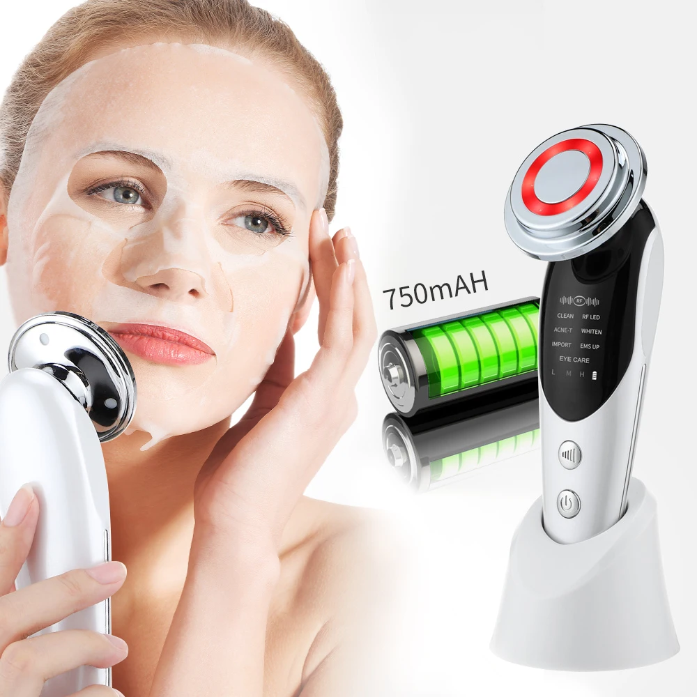 

New Beauty 2024 7 In 1 Face Neck Lift Ems Skin Rejuvenation Facial Massager Photon Light Therapy Microcurrent Home Beauty Device