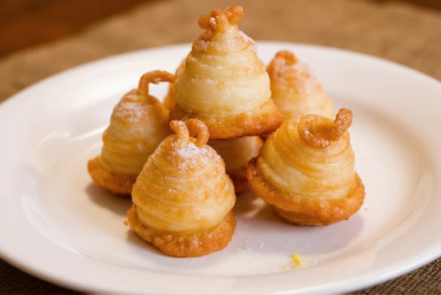 Side by side comparison of sopapillas and churros