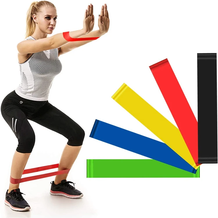 

2021 Customized Latex Resistance Band High-Quality Mini Loop Resistance Band With Low Price, Black red yellow blue green