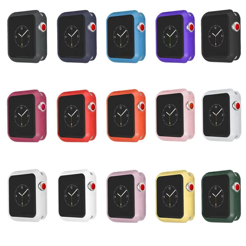 

Colourful Watch Case Cover for Apple Watch Series 1 2 3 4 5 Soft TPU Cases for Apple Iwatch 38 40 42 44 Silicon Screen Protector