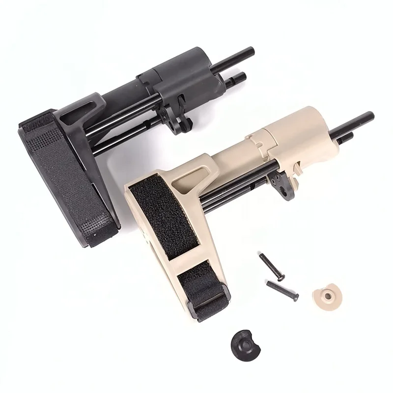 

Nylon Tactical Rear Stock SB PDW Gel Blaster Accessories SBPDW FAB Brace for Toy water gun M4 SLR 556 416 FTM Kublai GBB, Black,sand