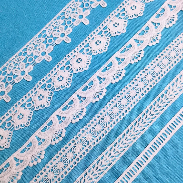 

New arrival cheap narrow water soluble lace trimmings sewing accessories, As pictured