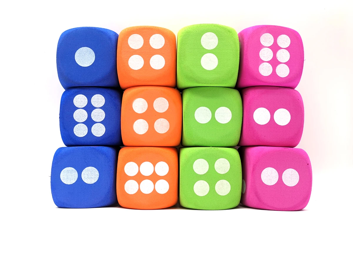 12pk Soft Color Eva Foam Dice Custom Made Foam Printed Dice Buy Soft