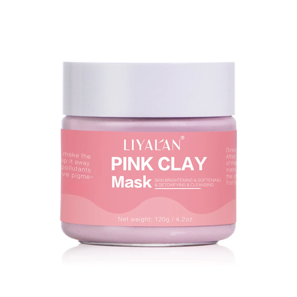 

LIYALAN Private Label 100% Natural Herbal Rose Aloe Bentonite Skin Beauty Pink Clay Face Mask