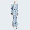 2019 New Design Islamic Dresses Printed kebaya Muslim Clothing Lady Malaysia jubah Flower jilbab Chiffon batik Baju Kurung