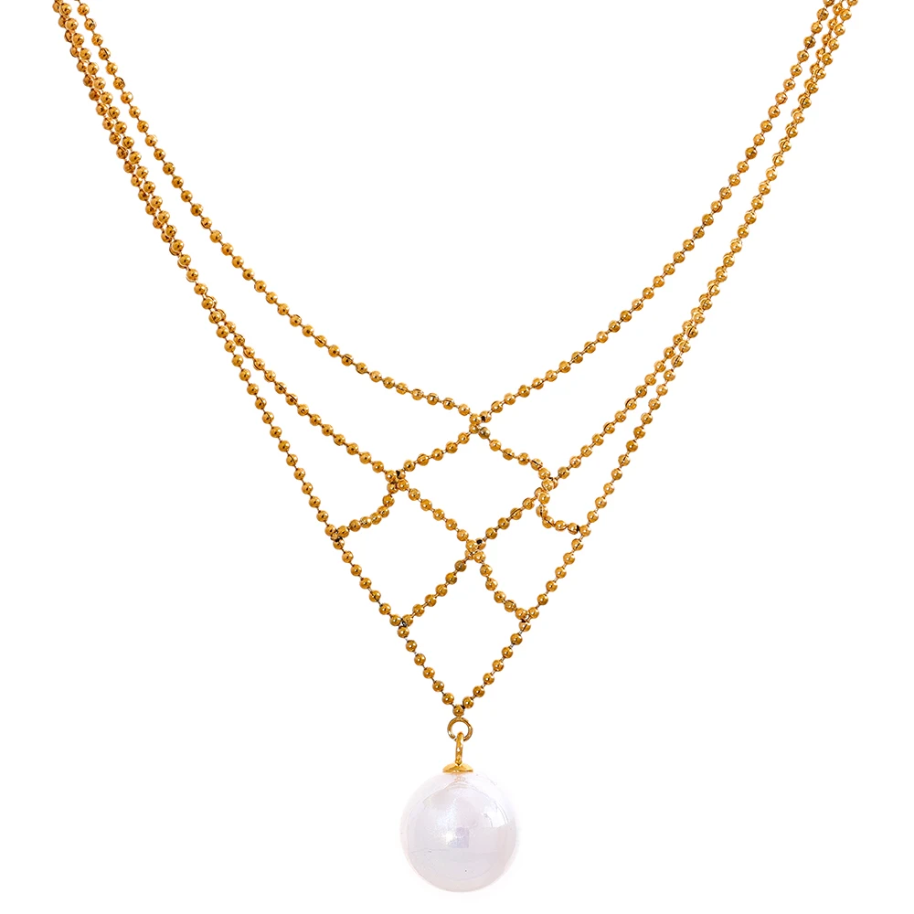 

JINYOU 915 Chic Trendy Gold Color Jewelry Korean Fashion Romantic Ladies Collar Necklace Stainless Steel Metal Woven Elegant