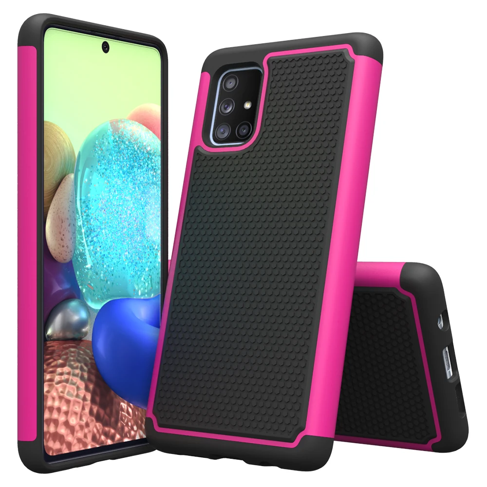 

Rugged Hybrid Shockproof Dual Layer TPU + PC Full Phone Case Back Cover For Samsung Galaxy A71 5G UW