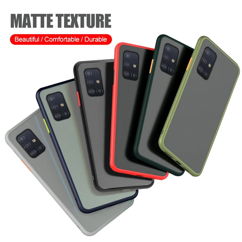 

Hybrid Matte Smoke Skin Bumper Phone Case For Samsung S21 A51 A21 A70 A02S A30 A50 M51 A42 A12 A32 A52 A72 A22 Soft TPU Cover
