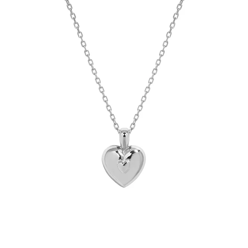 

VIANRLA 925 Sterling Silver Heart Pendant Minimalist Necklace For Women Jewelry Wholesale Free Laser Logo