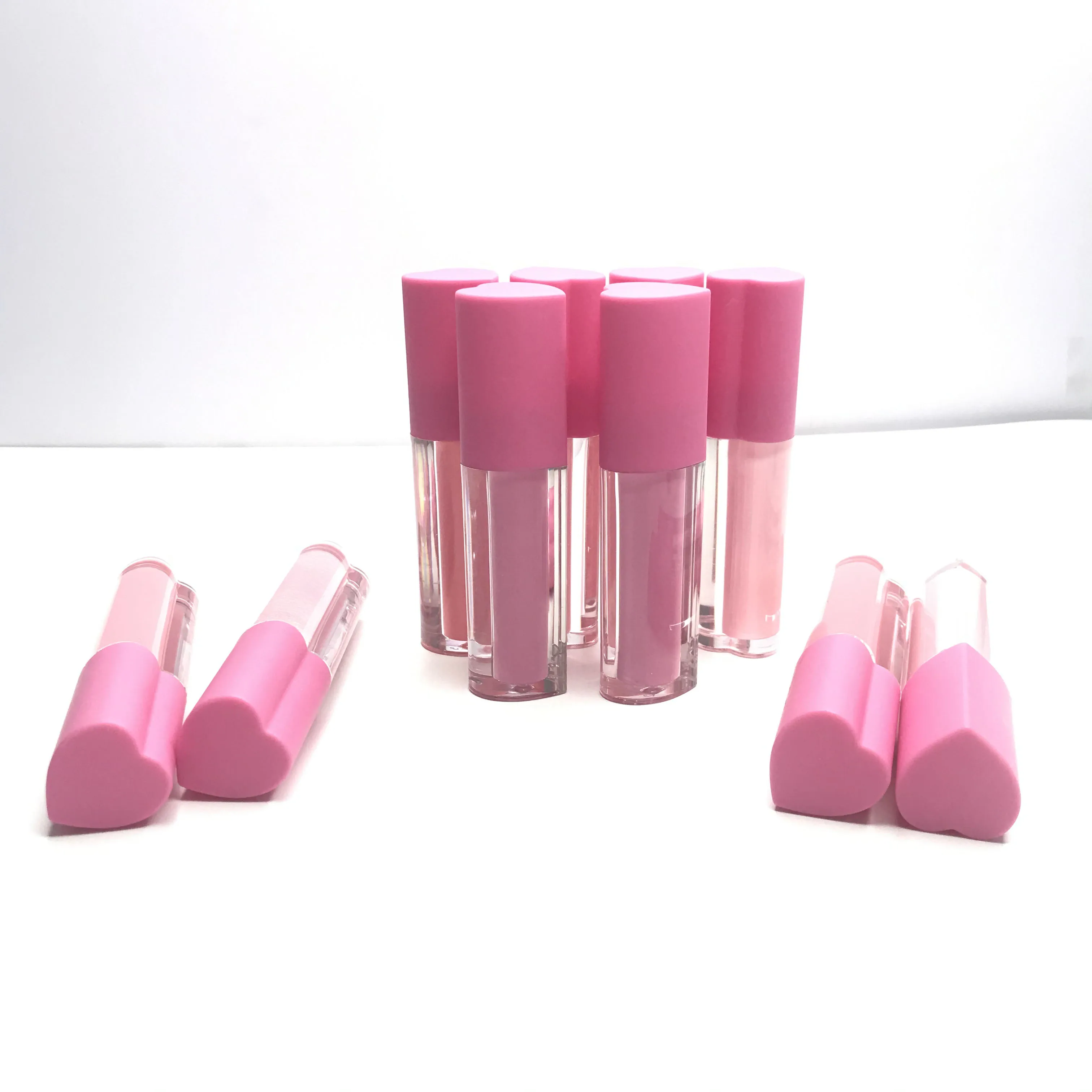 

Lipstick tube cute rose wand cheap glossy moisturizing nude shiny clear smooth lip gloss private labels