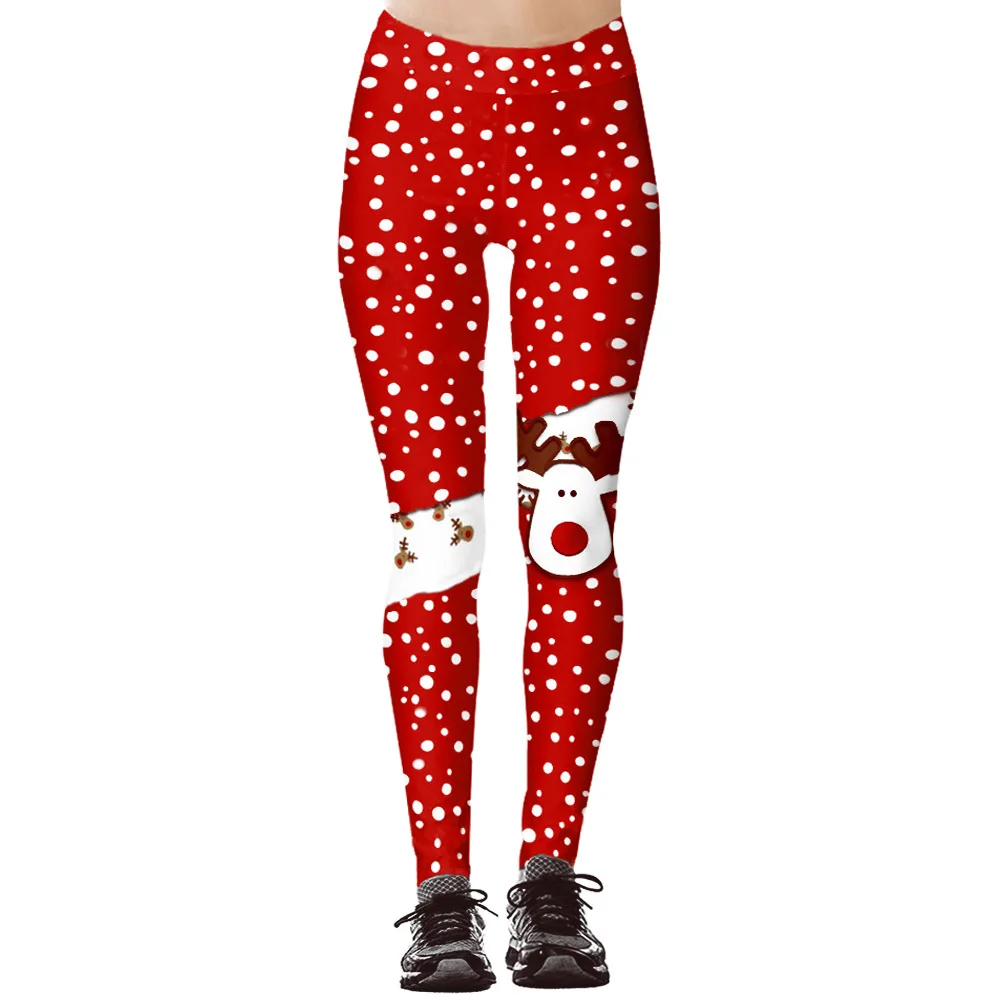 

Hot sales of new listings printed christmas women pants super soft super stretch spandex polyester ladies fitness legging pants