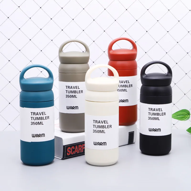 

Different Lids Customer Logo Water Sport Bottle Multicolor Portable Stainless Steel Vacuum Flask With Handle & Lids