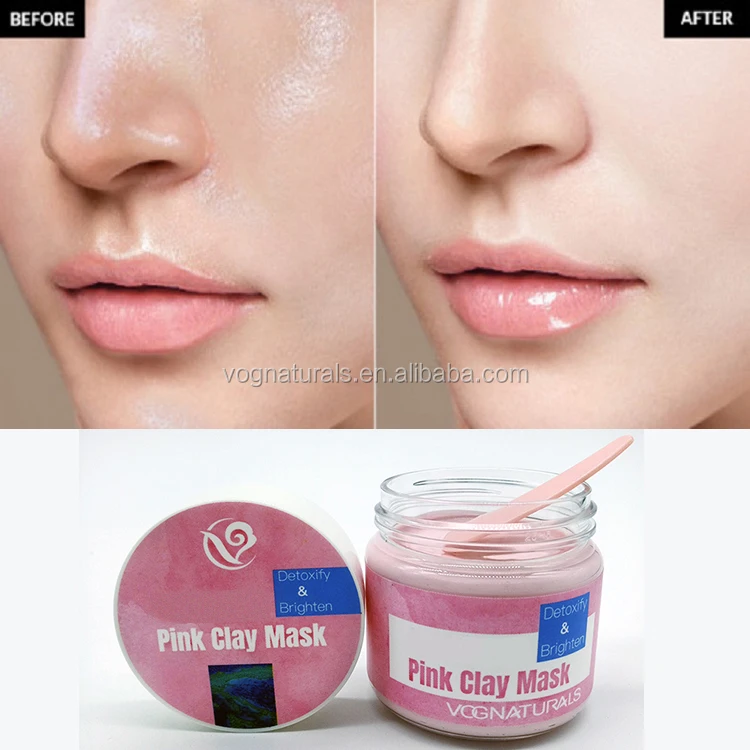 
High Quality Natural Facial Pink Clay Mask Skin Brightening Powder Face Mask Rose Scented 