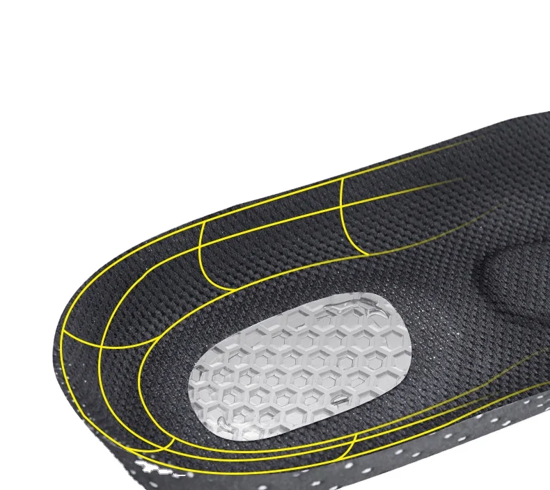 

Men EVA sponge insoles wool suction flannelette insoles mesh breathable sports insoles, Black