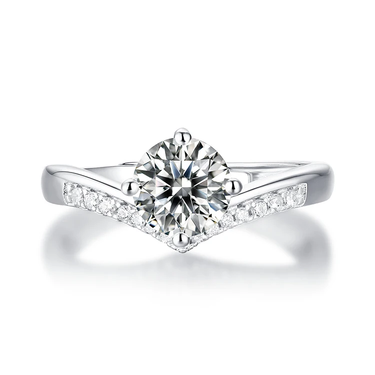 

Thriving Gems hot selling white moissanite cheap 925 sterling silver ring for jewelry
