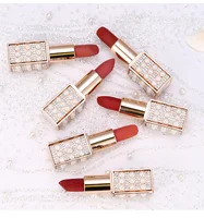 

High quality makeup unique design nude matte longlasting 6 color private label lipstick