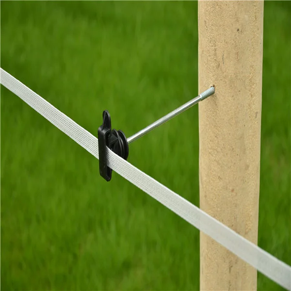 

Poly rope Screw-In Offset Tape Insulator Electric Fencing Farm Fence Equipment INS052 Long Arm Ribbon Insulator, Yellow or customized