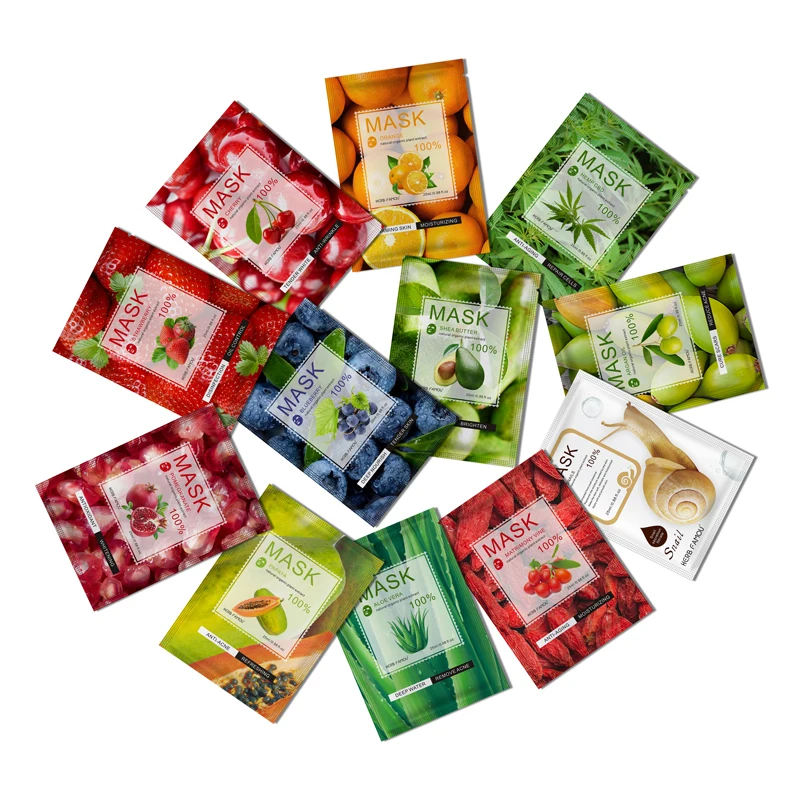 

HeBiQuan 2021 Private label 100% Natural Organic Jelly Facial Collagen Whitening Moisturizing Fruit Beauty Mask
