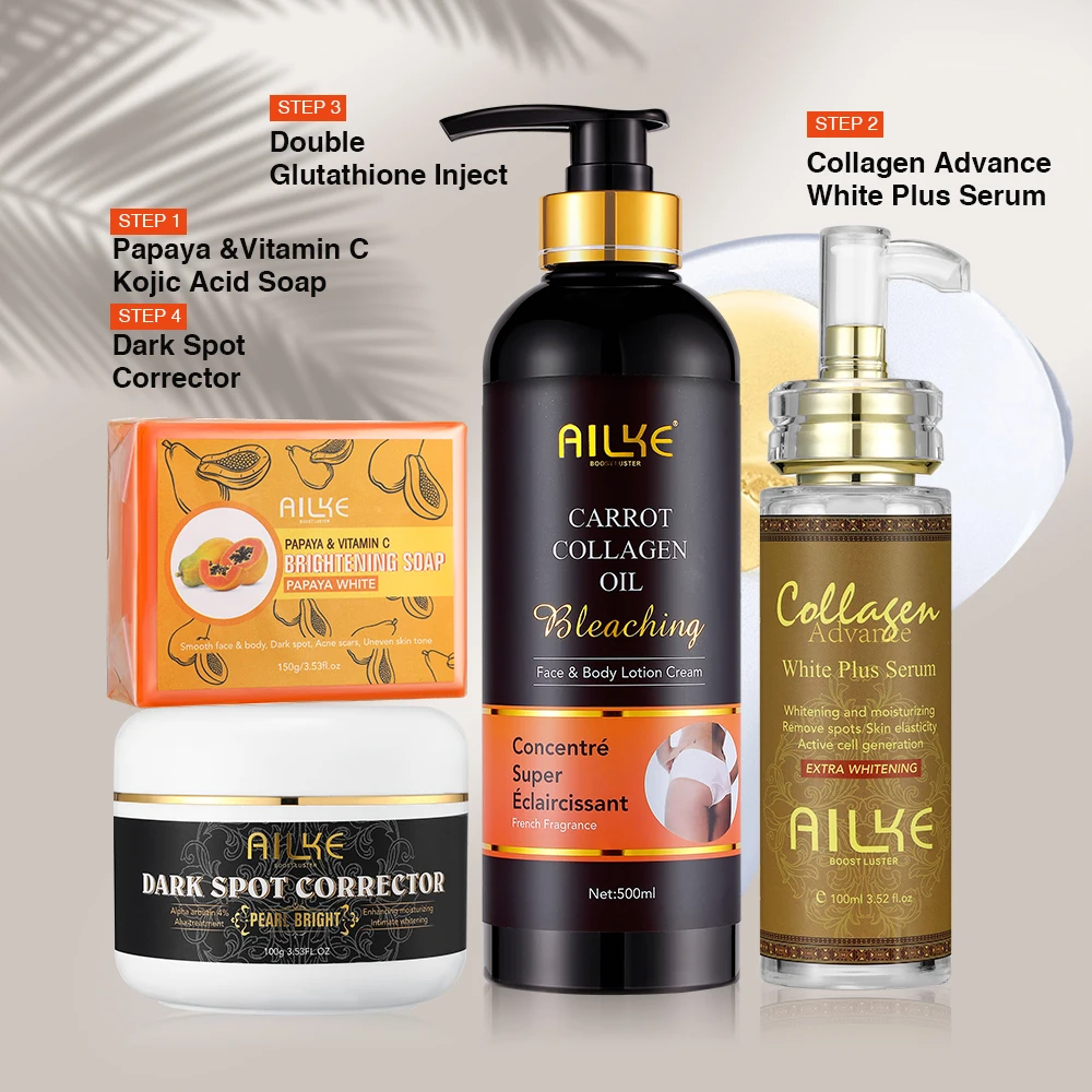 

AILKE Underar Knuckle Whitening Removal Dark Spot Cream Papaya Soap Lightening Body Lotion Skin Care Set (New)