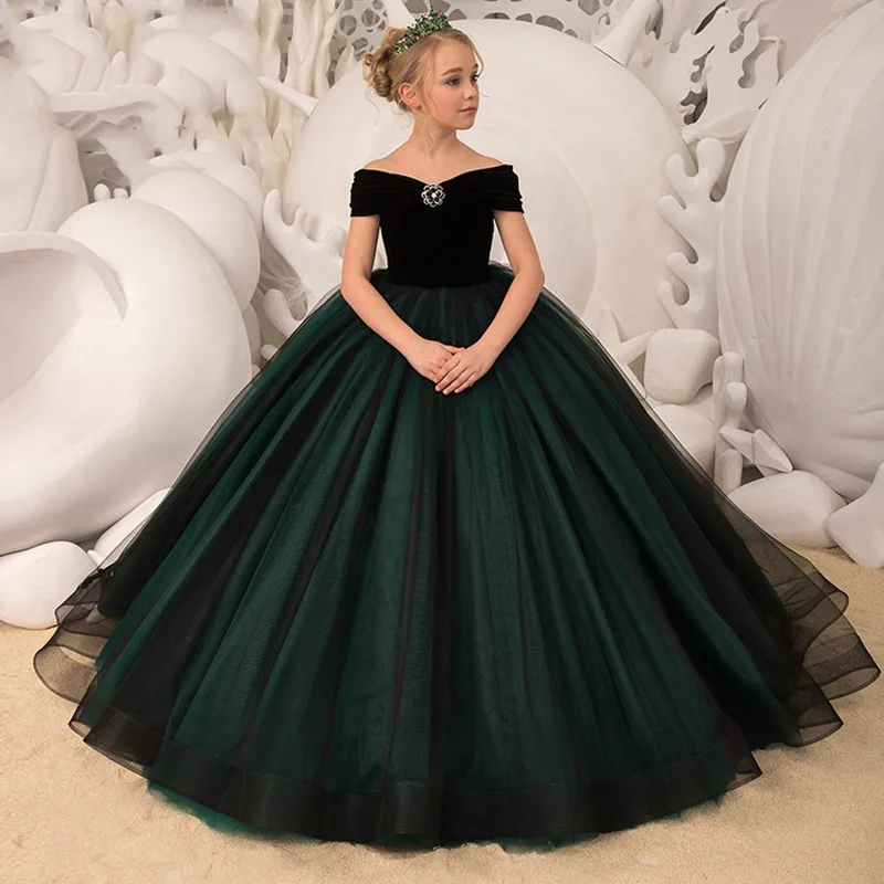 Custom High Quality Costly Magnificent Bridal Wedding Dresses Children Clothes Birthday Baby Party Wear Little Girls Dress