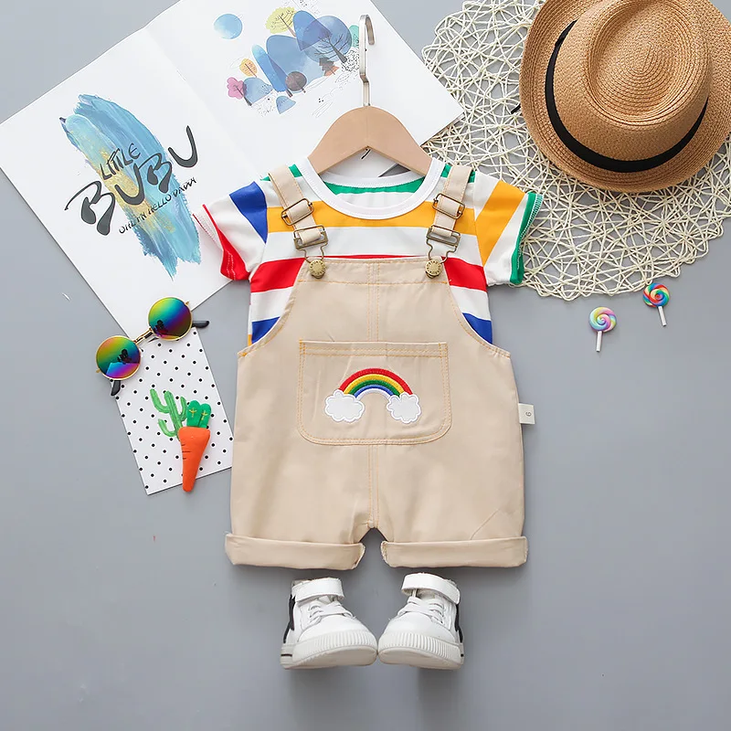 

2021 New Toddler T Shirt Short Children Outfits Set Kids Clothes Summer New Casual Baby Boys Girls Short Sleeve Clothing Sets