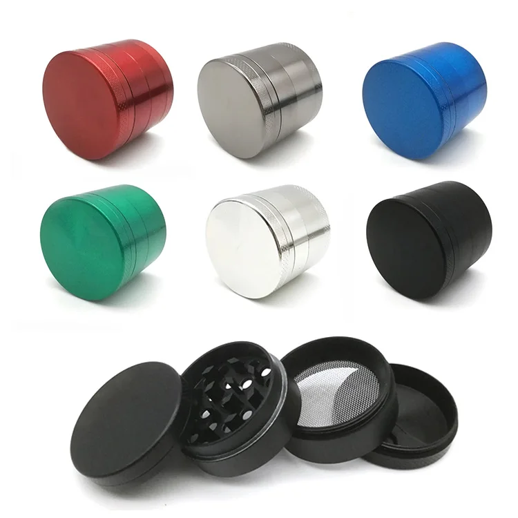 

Free Shipping Wholesale 43mm Tobacco Grinding Spice Crusher OEM LOGO Herb Grinder, Gold/rainbow/silver/gun-black