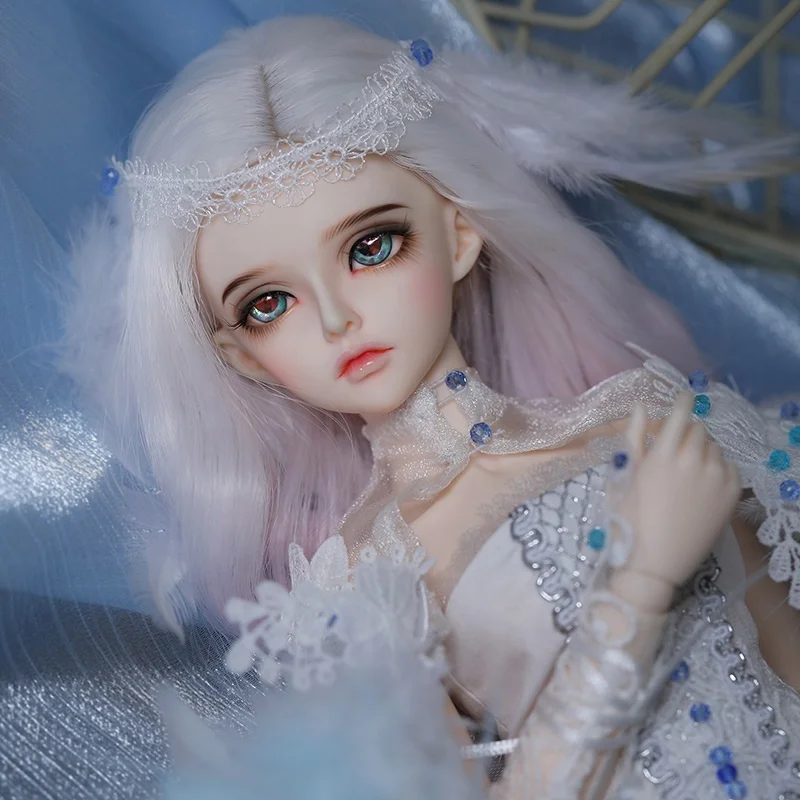 

Fairyland Minifee Rendia Doll  BJD Resin Feather Clothes Fullset Blue Color Long Dress Ball Jointed Doll