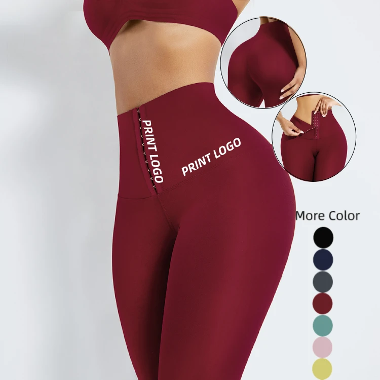

Online Fashion 7 Colors High Waist Yoga Pants Corset Waist Yoga Leggings Slim Leg Women with Waist Trainer, Customized colors