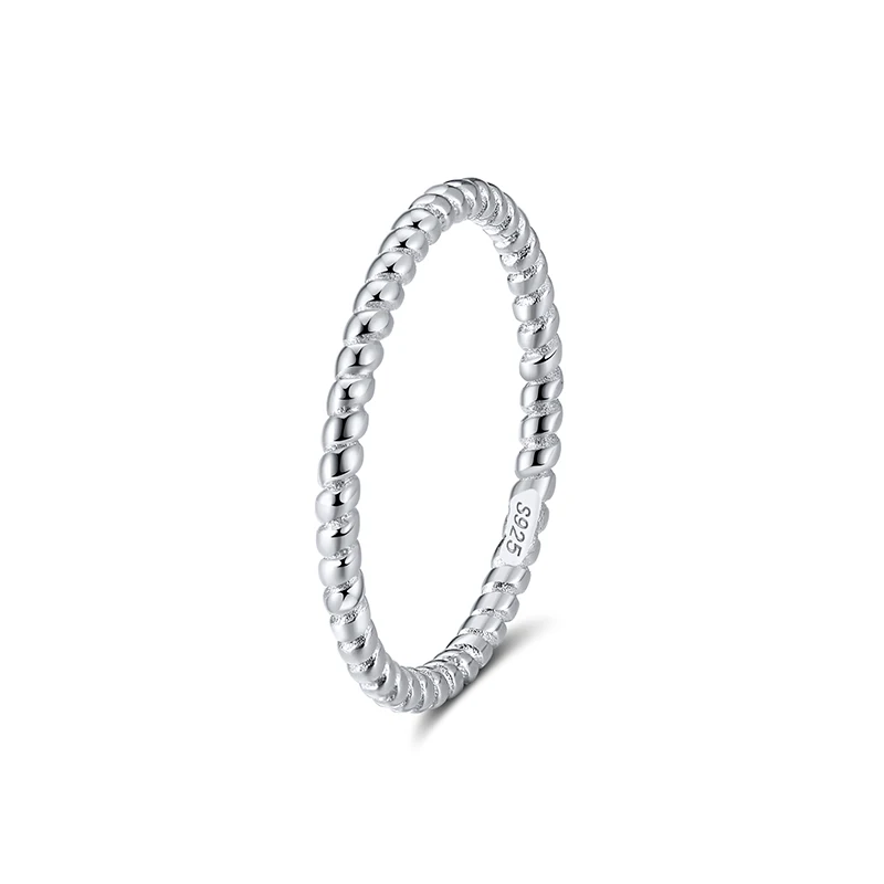 

RINNTIN SR236 Eternity Rope Ring Jewelry Wholesale 925 Sterling Silver Band Ring, Silver color